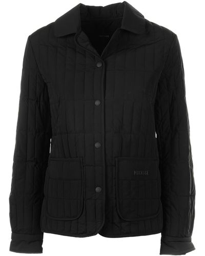 Mackage Sian Vertical Quilted Jacket With Open Collar - Black
