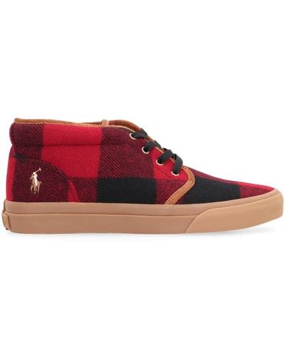 Polo Ralph Lauren Fabric Mid-top Sneakers - Red