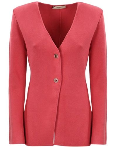 Twin Set Cardigan Jacket With Buttons - Red