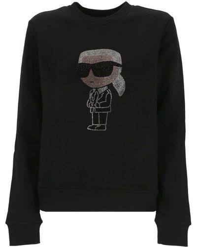 Karl Lagerfeld Embellished Crewneck Sweatshirt - Black