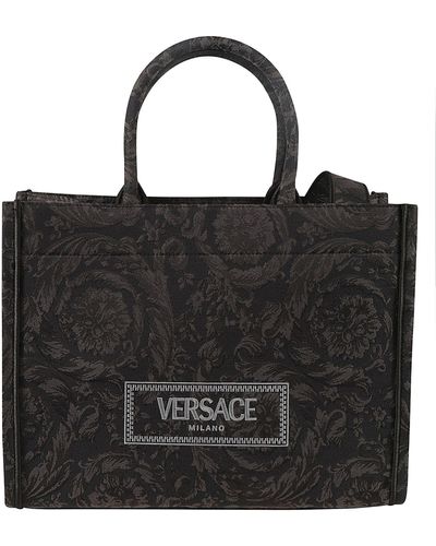 Versace Large Jacquard Embroidered Tote - Black