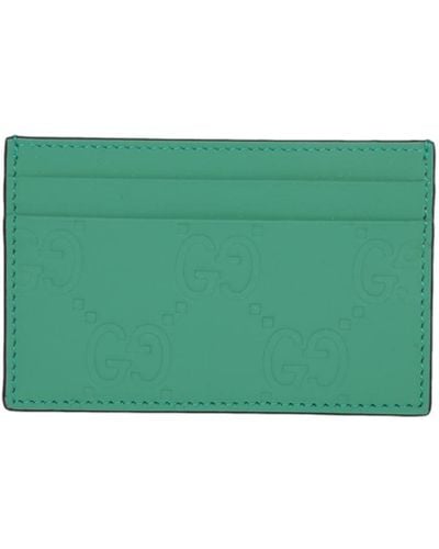 Gucci Gg Rubberized Cardholder - Green