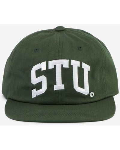 Stussy Stu Arch Strapback Hats - Green