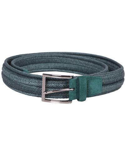 Orciani Sage Linen Braided Belt - Gray