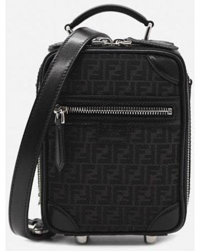 Fendi Mini Travel Bag With All-Over Ff Motif - Black