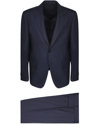 Lardini Single-breasted Blue Suit
