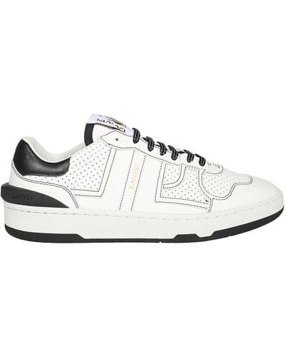 Lanvin Perforated-panel Leather Sneakers - White