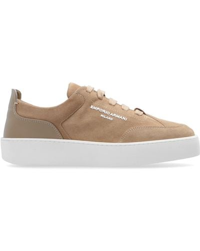 Emporio Armani Sneakers With Logo - Brown
