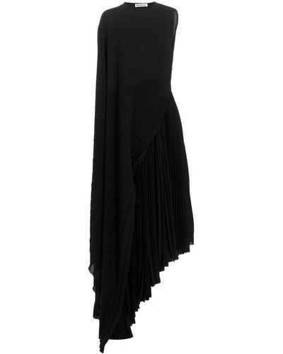 Balenciaga Asymmetrical Pleated’ Dress - Black