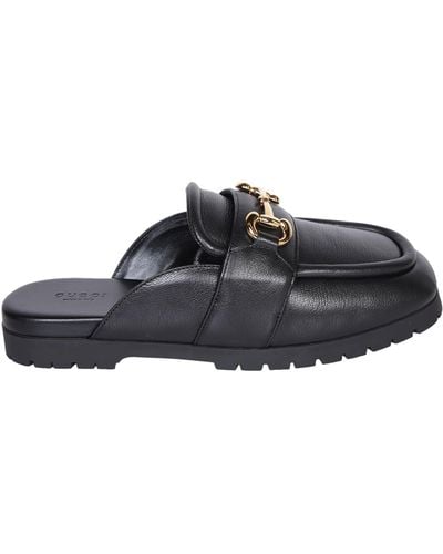 Gucci Leather Slippers - Black
