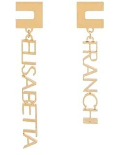 Elisabetta Franchi Earrings With Golden Metal Lettering - Metallic