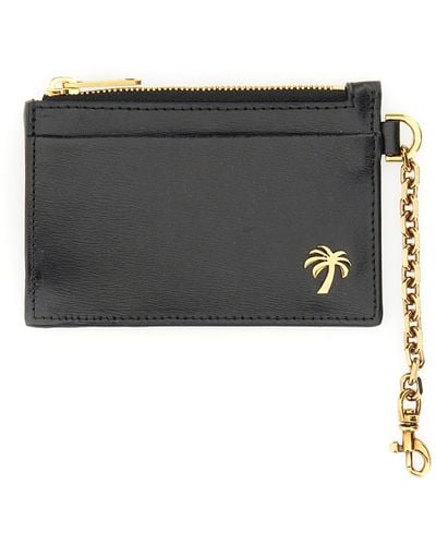 Palm Angels Card Holder With Chain Palm Beach - Black