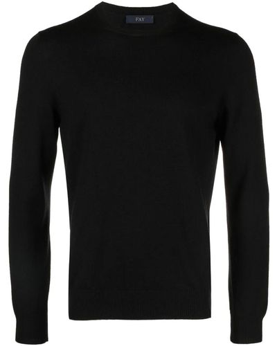 Fay Virgin Wool Sweater - Black