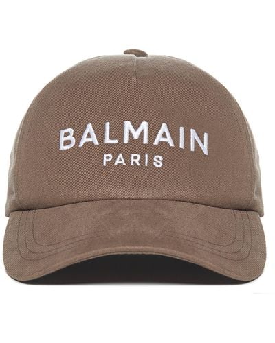 Balmain Logo Embroidered Baseball Cap - Brown