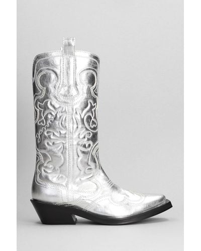 Ganni Texan Boots - White