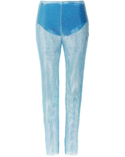 GIUSEPPE DI MORABITO Sequin Mesh Trousers - Blue