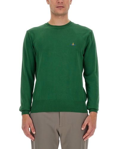 Vivienne Westwood Jersey With Orb Embroidery - Green