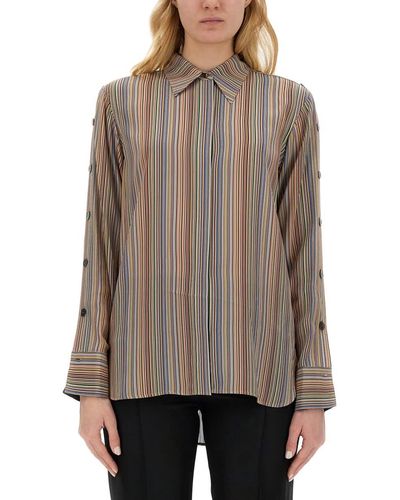 Paul Smith "signature Stripe" Shirt - Brown