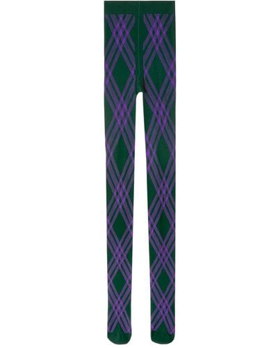 Burberry And Thights With Argyle Motif - Blue