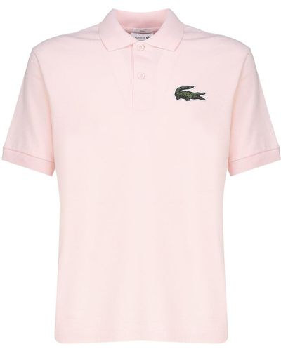 Lacoste Cotton Pique Polo Shirt With Logo - Pink