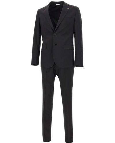 Manuel Ritz Viscose Two-Piece Suit - Black