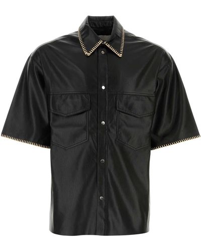 Nanushka Synthetic Leather Mance Shirt - Black