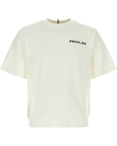 Moncler Ivory Cotton T-Shirt - White