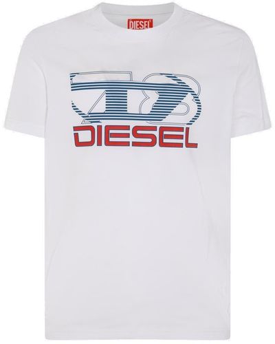 DIESEL T-diegor-k74 Logo Printed Crewneck T-shirt - White