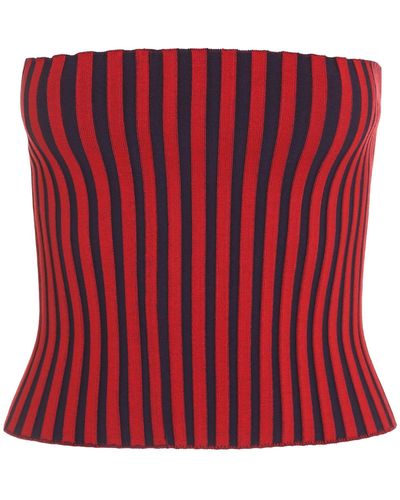 Tory Burch Ribbed Knit Top - Red