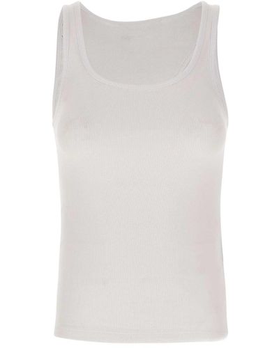 REMAIN Birger Christensen Cotton Jersey Top - White