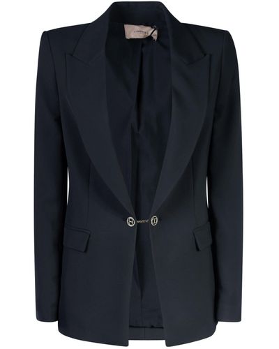 Twin Set Buttoned Fitted Blazer - Black