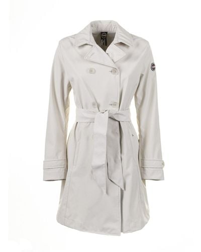 Colmar Logo-Patch Double-Breasted Belted Trench Coat - Gray