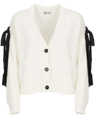 RED Valentino Wool, Cashmere And Silk Blend Cardigan - White