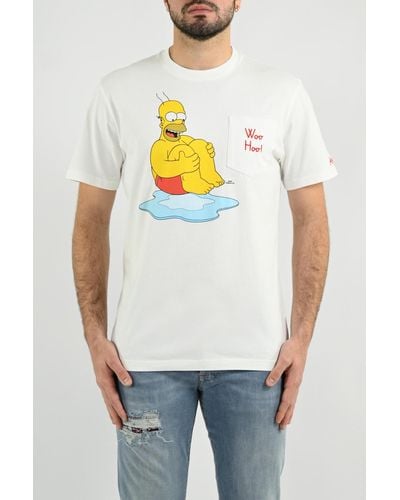 Mc2 Saint Barth Cotton Homer Print T-Shirt The Simpsons Special Edition - Gray