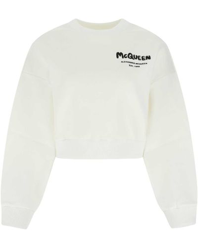 Alexander McQueen Cotton Blend Sweatshirt - White