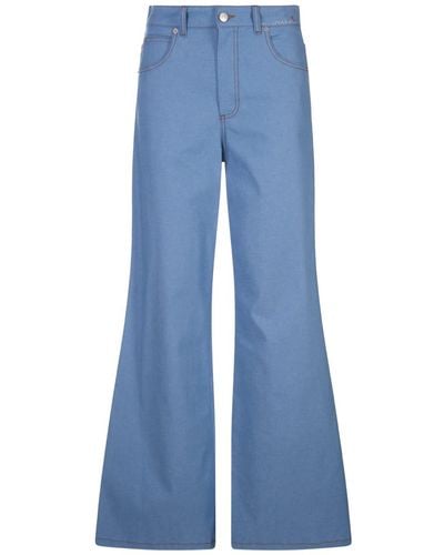 Marni Denim Stretch Flared Trousers - Blue