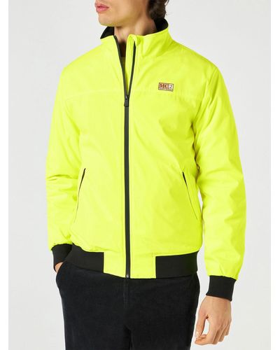 Mc2 Saint Barth Fluo Bomber Jacket With Furry Lining - Yellow