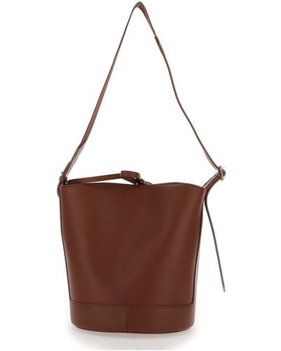 A.P.C. Ana Noisette Bucket Bag With Laminated Logo - Brown