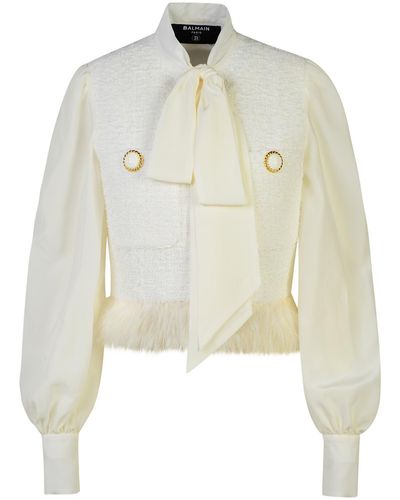 Balmain Cotton Blend Jacket - White