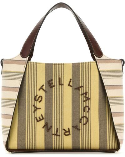 Stella McCartney Printed Fabric Stella Logo Handbag - Metallic