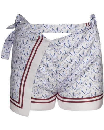 Magda Butrym Beach Logo Print Shorts - Blue