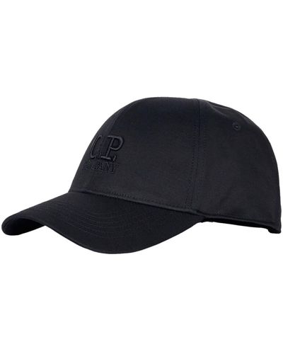 C.P. Company Cap With Embroidered Logo - Black