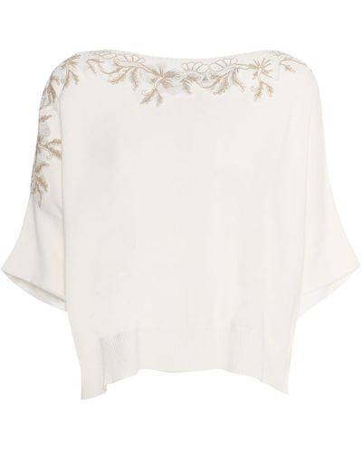 Ermanno Scervino Cropped Sweater - White