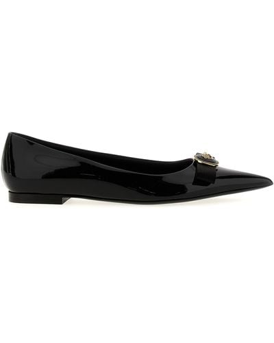 Versace Gianni Ribbon Flat Shoes - Black