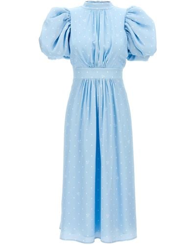 ROTATE BIRGER CHRISTENSEN Textured Midi Puffy Dress - Blue