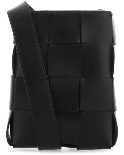 Bottega Veneta Black Leather Phone Case