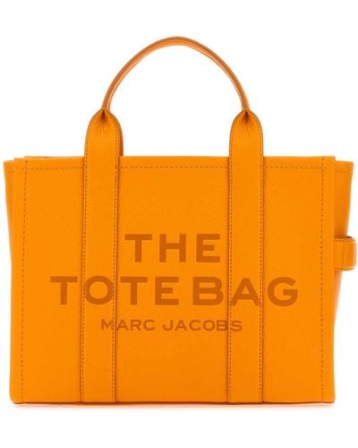 Marc Jacobs Leather Medium The Tote Bag Handbag - Orange
