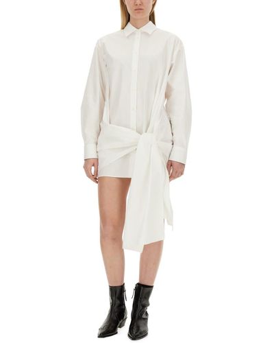 MSGM Dress With Knot - White