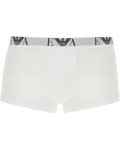 Emporio Armani Stretch Cotton Boxer Set - White
