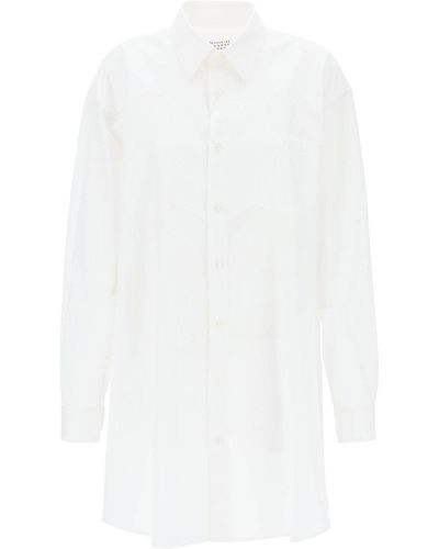 Maison Margiela Button-Up Mini Shirt Dress - White